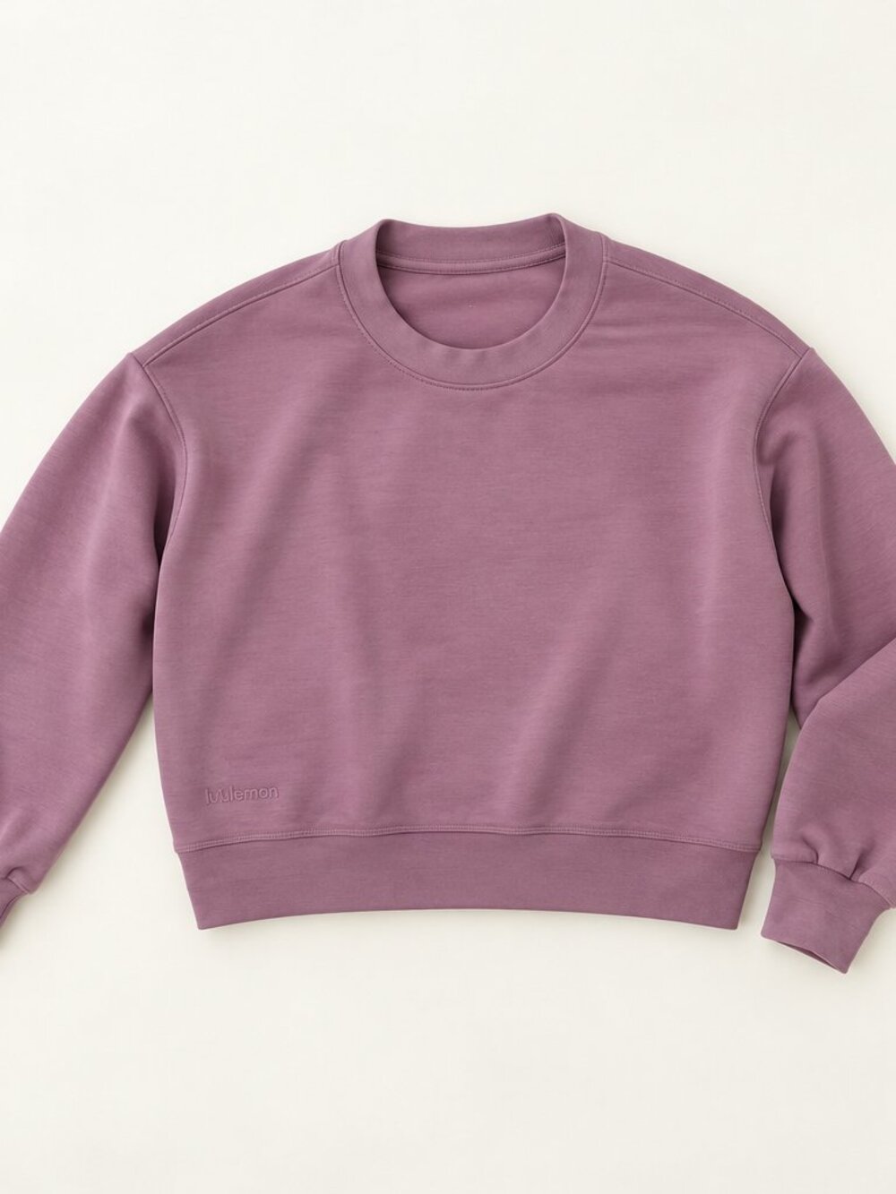 lululemon Perfectly Oversized Cropped Crew *Stripe – Mauve | Size 8